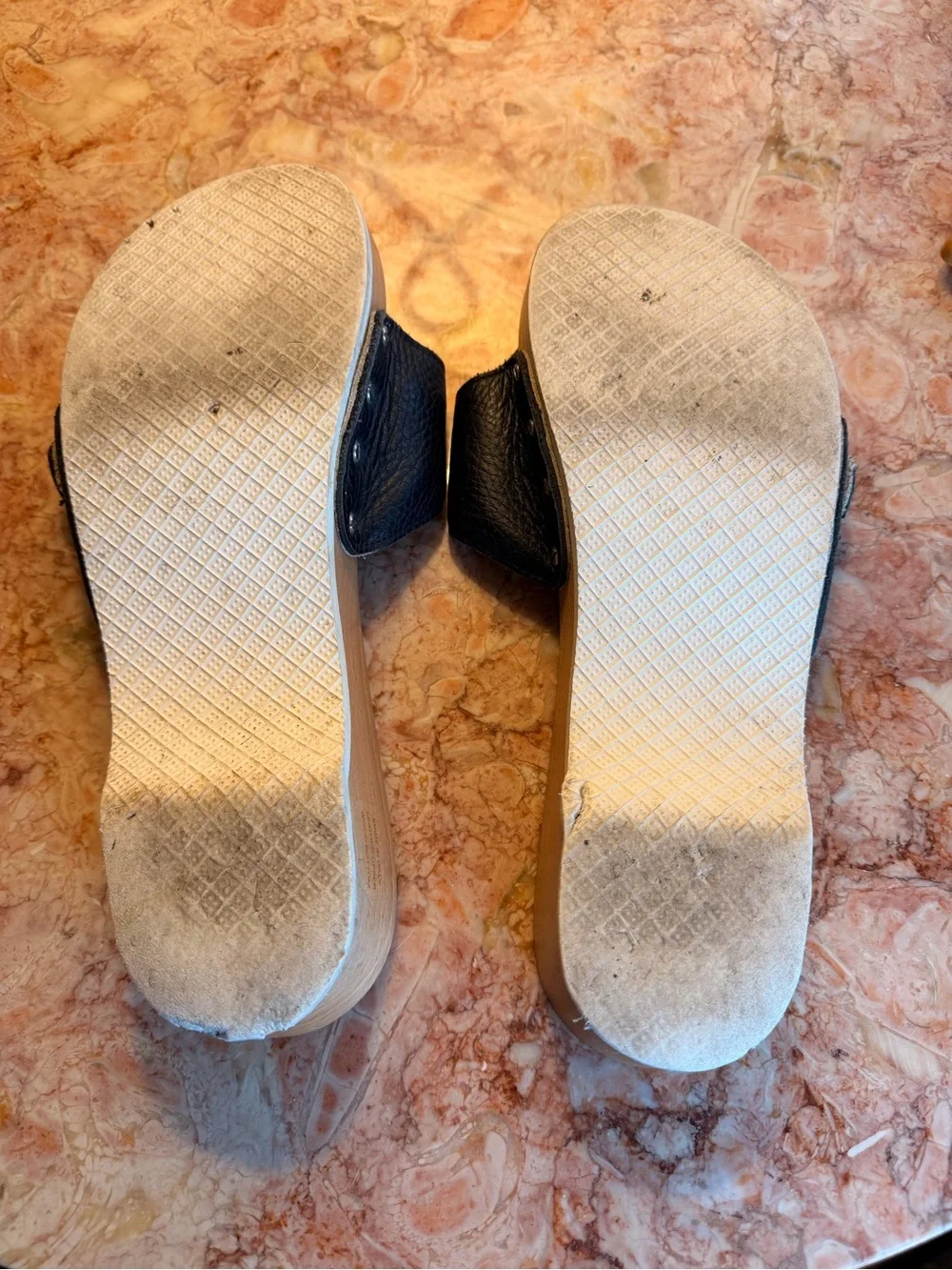 Burberry Black Leather Buckle Plaid Insole Slide Sandals - Picture 5 of 7